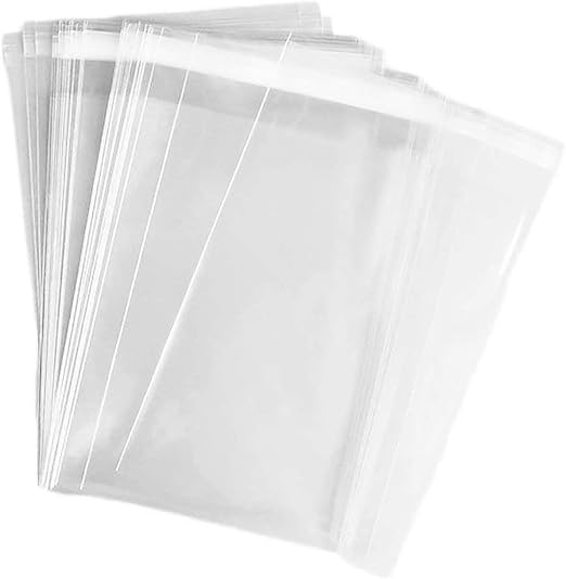 100 pcs Clear 5" x 7" Self Seal Cello Cellophane Bags Resealable Poly Bags 2.8 mils for Cookie, Candy, Gift Bakery, Prints, Photos, Cards & Envelopes, Party Decorative