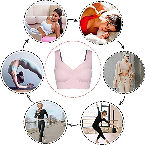 Image of WOWENY Womens Wirefree Seamless Bras Everyday Lounge Bra Sleeping Full Coverage Pullover Bra