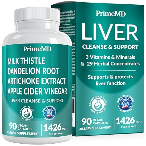 32-in-1 Liver Support Supplement with Milk Thistle, Silymarin, Artichoke Extract & Beetroot Powder – Comprehensive Wellness Formula – 1426mg (90ct)