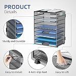DALTACK 9-Tier Organisateur de comptoir de papier avec poignées, Mesh File Holder Organization, Organisateur pour bureau Home School,Noir