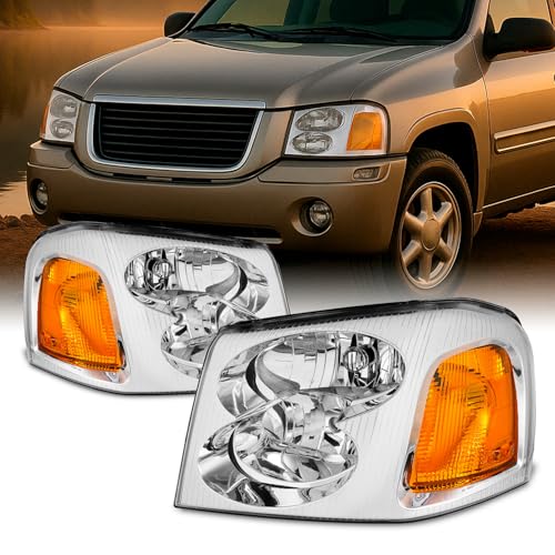AKKON - For GMC Envoy/Envoy XL/Envoy XUV OE Style Chrome Housing Headlight Lamp Assembly