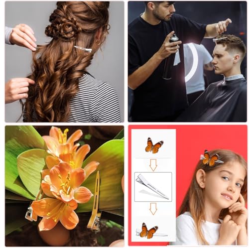 20 Stück EnteBill Haarspangen, Haarclips Locken Fixieren 5,5cm Alligator Clips Keine Spur Haarklammer Haarclips zum Stylen Haarklammern Friseurbedarf