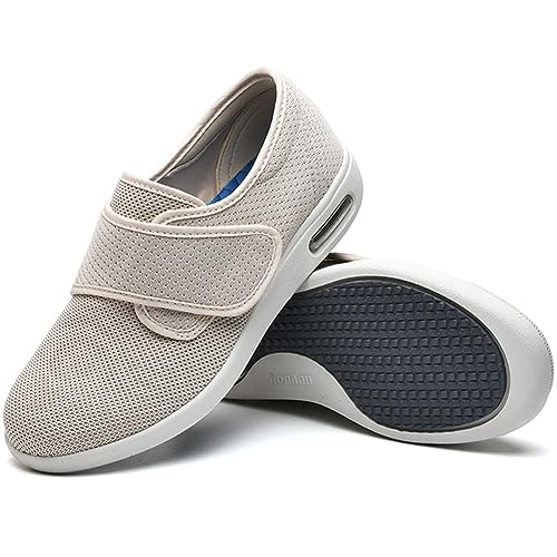 Zapatos de mujer con horma ancha Zapatos Especiales para Juanetes Mujer Zapatos Mujer Comodos(Beige,43 EU)