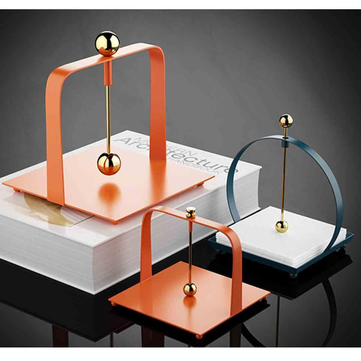 Dispensador de servilletas de pie de Acero Inoxidable con Tapa elevable y Base Antideslizante, Porta Toallas de Papel para Restaurante, Bar y cafetería (Dorado pequeño)