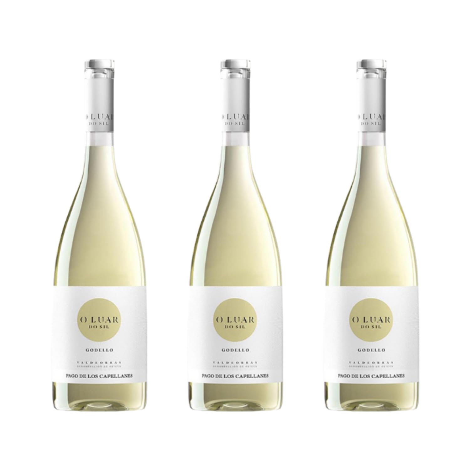 Vino Luar Do Sil Godello Nueva Añada - x3 Botellas Vino Blanco de Ourense 100% Godello - Bodega Pago de los Capellanes 75 cl - Mejor Selección ENOVINOS