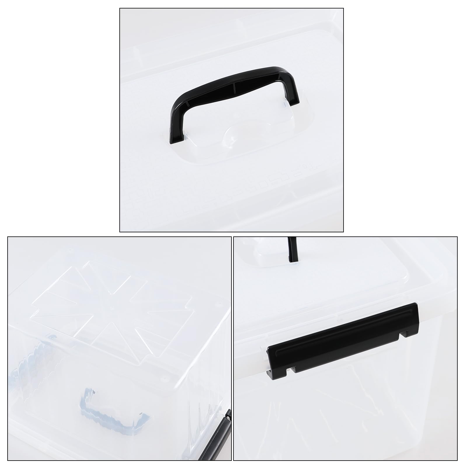 10 Litri Scatole Plastica con Coperchio, Scatole Portaoggetti Plastica Trasparente, Set di 6