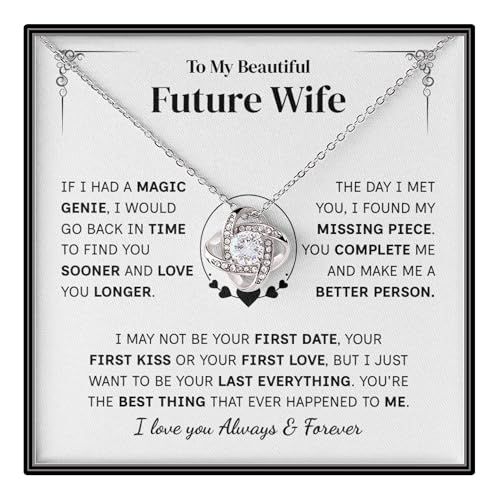 OC9 Gifts Future Wife Necklace Gift with Message Card and Gift Box Romantic Jewelry for Birthday Christmas and Valentines Day