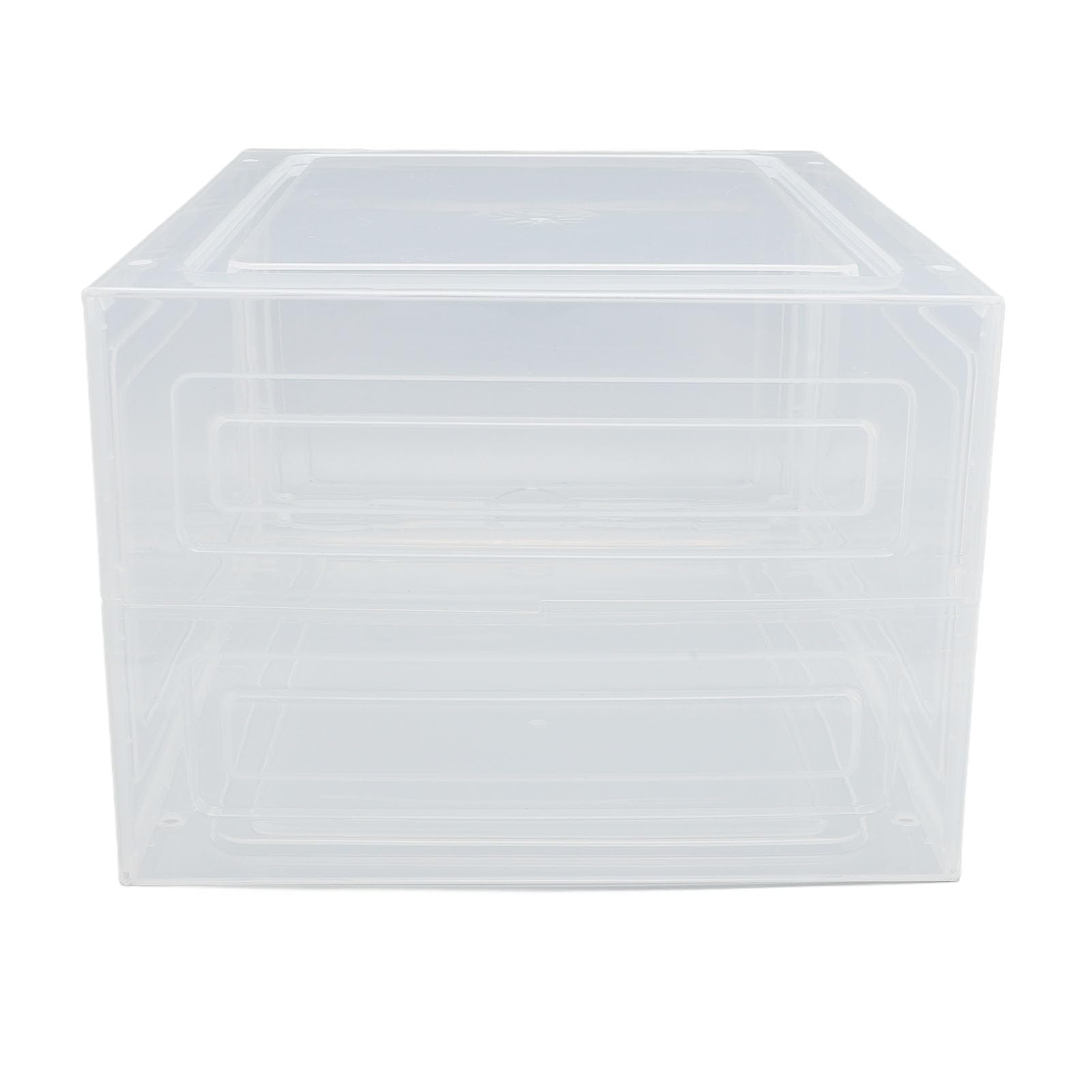 Sorandy Caja de Almacenamiento de Zapatos, Organizador de Zapatos Apilable Transparente con Apertura Lateral Gruesa y Puerta Frontal Magnética para, Ropa, Sombreros, Juguetes, 34,5x27,2x19cm