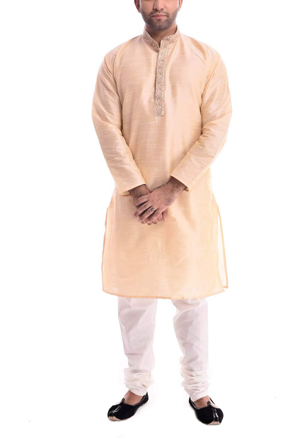 royal kurta Royal Kurt Mens Silk Blend Self Design Kurta Pyjama-picture-15