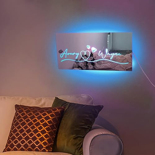 Miniatura 9 de Espejo de dormitorio con nombre personalizado letreros de neón personalizados con luces LED cumpleaños boda fiesta letrero de nombre personalizado