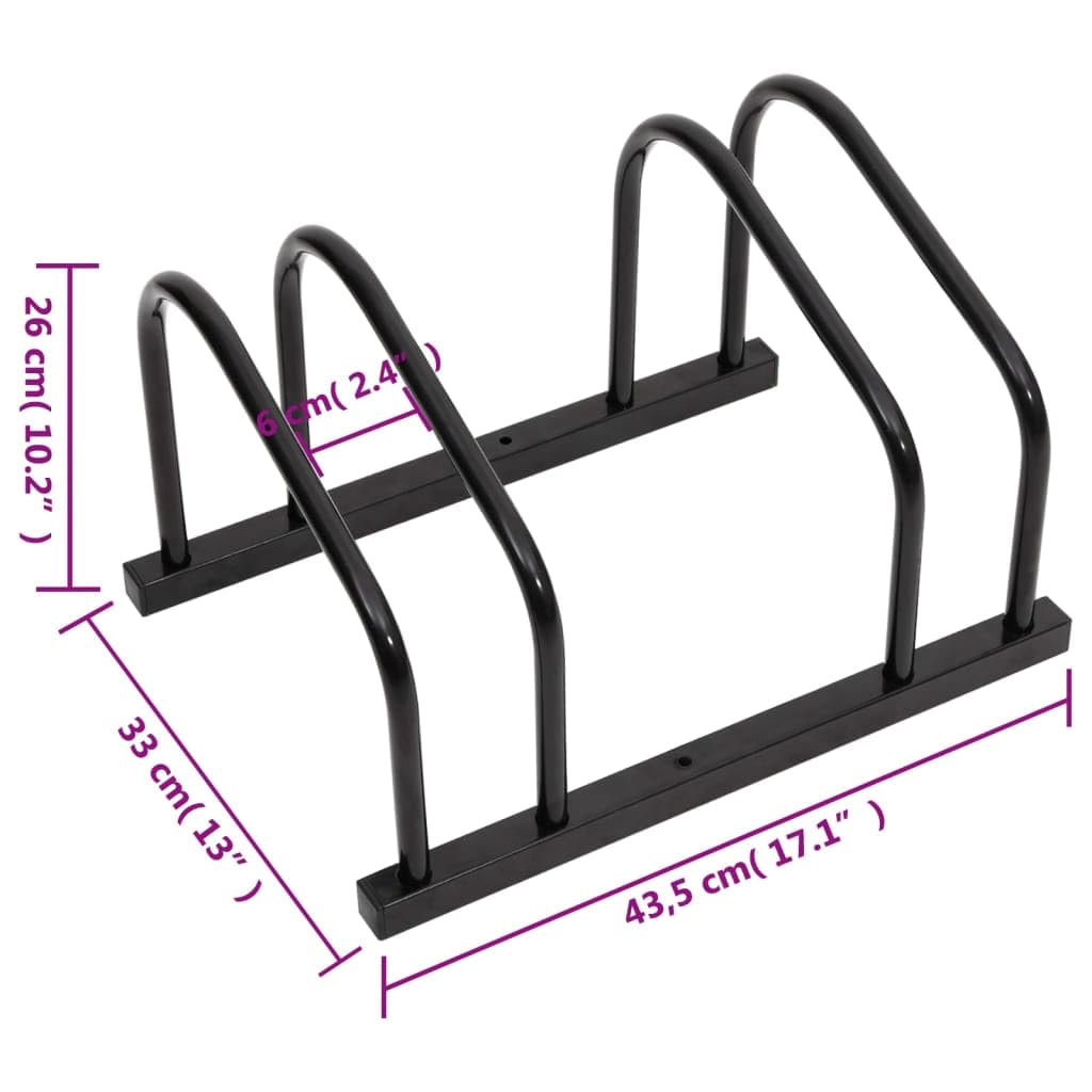 Mangloder Fahrradständer für Fahrräder Schwarz Stahl langlebiges Parksystem Bodenständer Wandhalterung Fahrradhalterung Fahrradabstellplatz für Garage Garten Balkon
