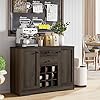 Buffet sideboard bar cabinet with storage farmhouse coffee bar cabinet with 2 drawers and adjustable shelves 433 kitchen buffet storage cabinet for kitchen dining room dark brown  urban country home decor
