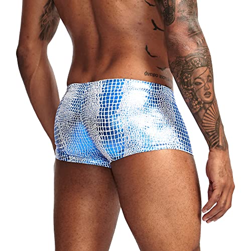 cloudmall Men's Sexy G-String Metallic Wetlook Underwear Shorts Shiny Pouch Thong Bikini Briefs4