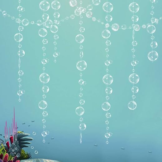 Decor365 Under The Sea Party Decorations White Bubble Garlands Little Mermaid Birthday Decorations Bday Hanging Streamer Beach Banner Decor Underwater Backdrop Kids Ocean Party Supplies