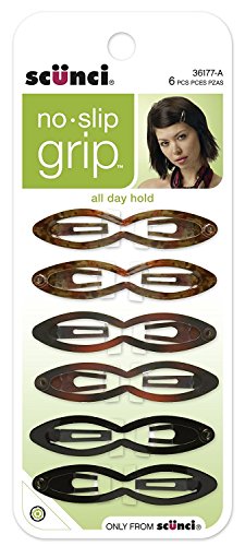 Scunci No-slip Grip Fine Hair Double Oval Snap Clips, Colors May Vary