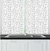 Lunarable Lab Kitchen Curtains, Doodle Drawing Style Science Laboratory Elements Atom Molecules Test Tubes Pattern, Window Drapes 2 Panel Set for Kitchen Cafe, 55