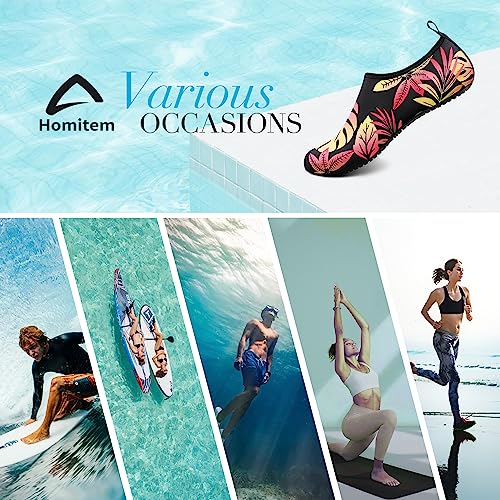 Image of Homitem Water Shoes for Women Men Aqua Socks Swim Beach Pool River Slip-On Barefoot Quick-Dry Vacation Cruise Essentials Accessories for Yoga Kayak Sports