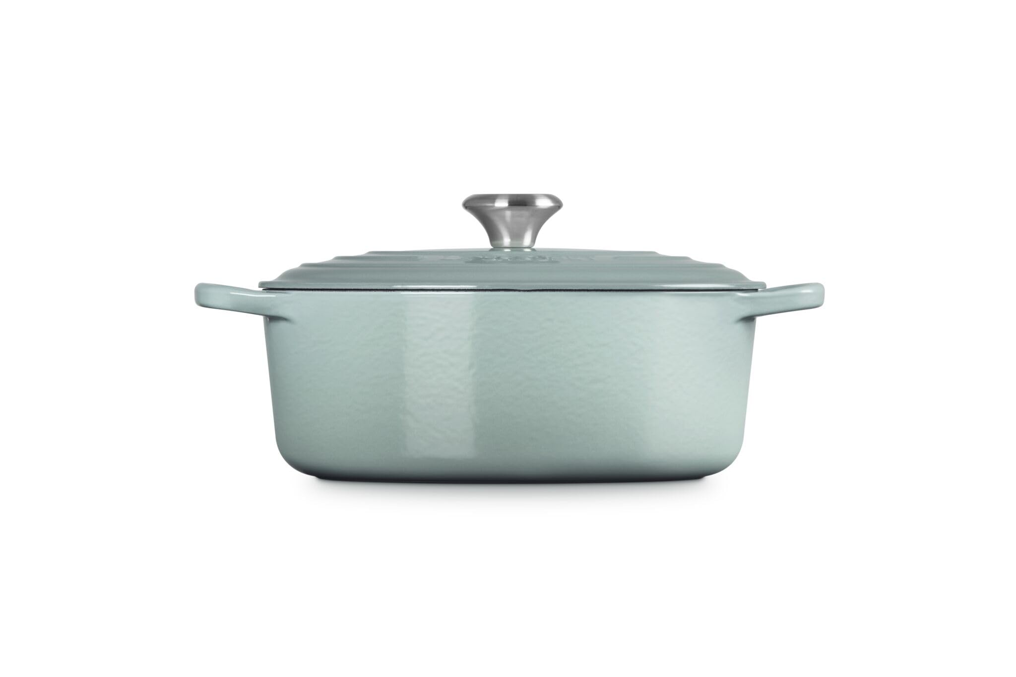 Le Creuset Signature Emaliowane żeliwne owalne naczynie do zapiekania z pokrywką, 27 cm, 4,1 l, sól morska
