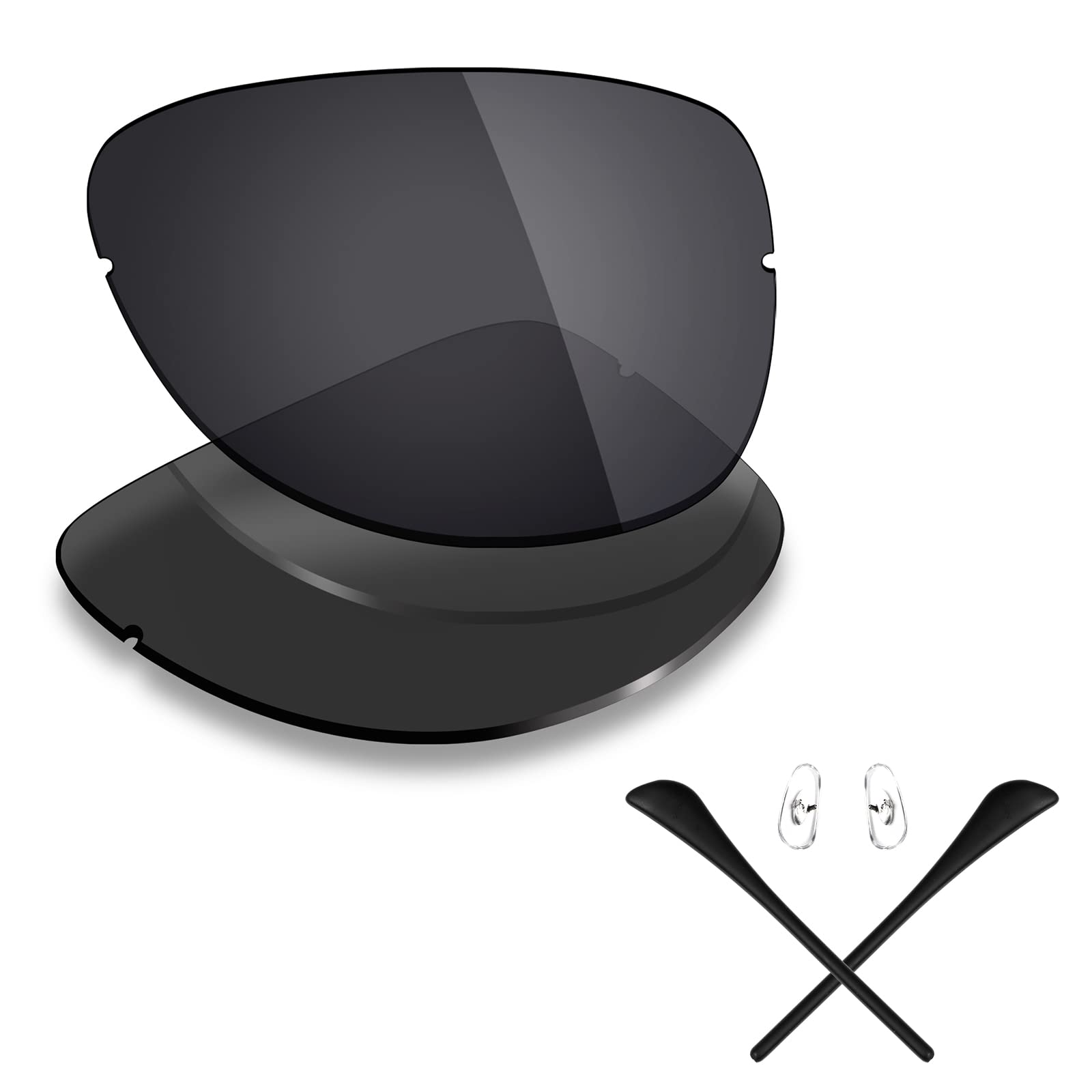 Mryok Lenti di ricambio polarizzate e kit di gomma per Ray-Ban Caravan RB8052 61mm - Opzioni, Polarizzato – Stealth Black, Taglia unica