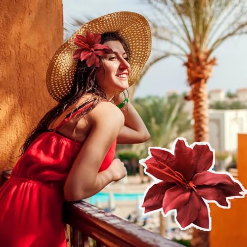 6 Pinzas para cabello con flores de lirio artificial multicolor miniatura 3