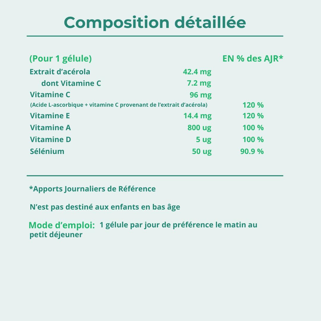 NeoSelen Protect • Complément alimentaire • Protection et Antioxydants • Sélénium et Vitamines A,C,E et D • Stimule les défenses immunitaires • Cure de 3 mois / 90 gélules (1/j) • Made in France