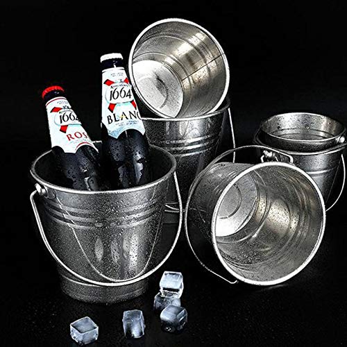 Cubitera, Enfriador de Botellas de Vino Cubitera de Hielo de Acero Inoxidable Enfriador de Hielo portátil con Mango Contenedor de Cubitos de Hielo for Vino Champán Cerveza Party Bar Herramientas (Colo