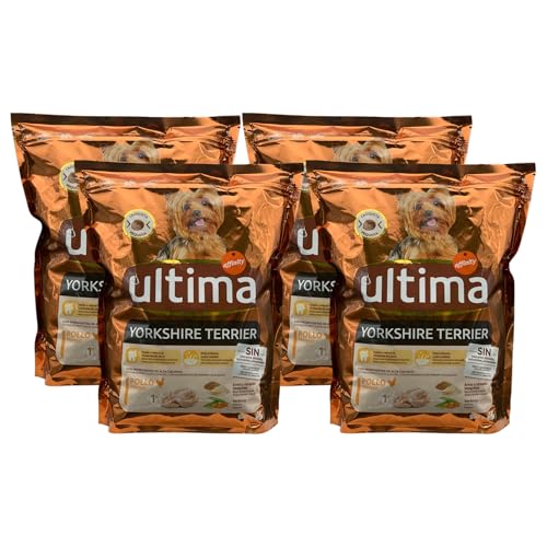 4x Crocchette per Cani YORKSHIRE TERRIER, Gusto Pollo, Cereali Integrali,