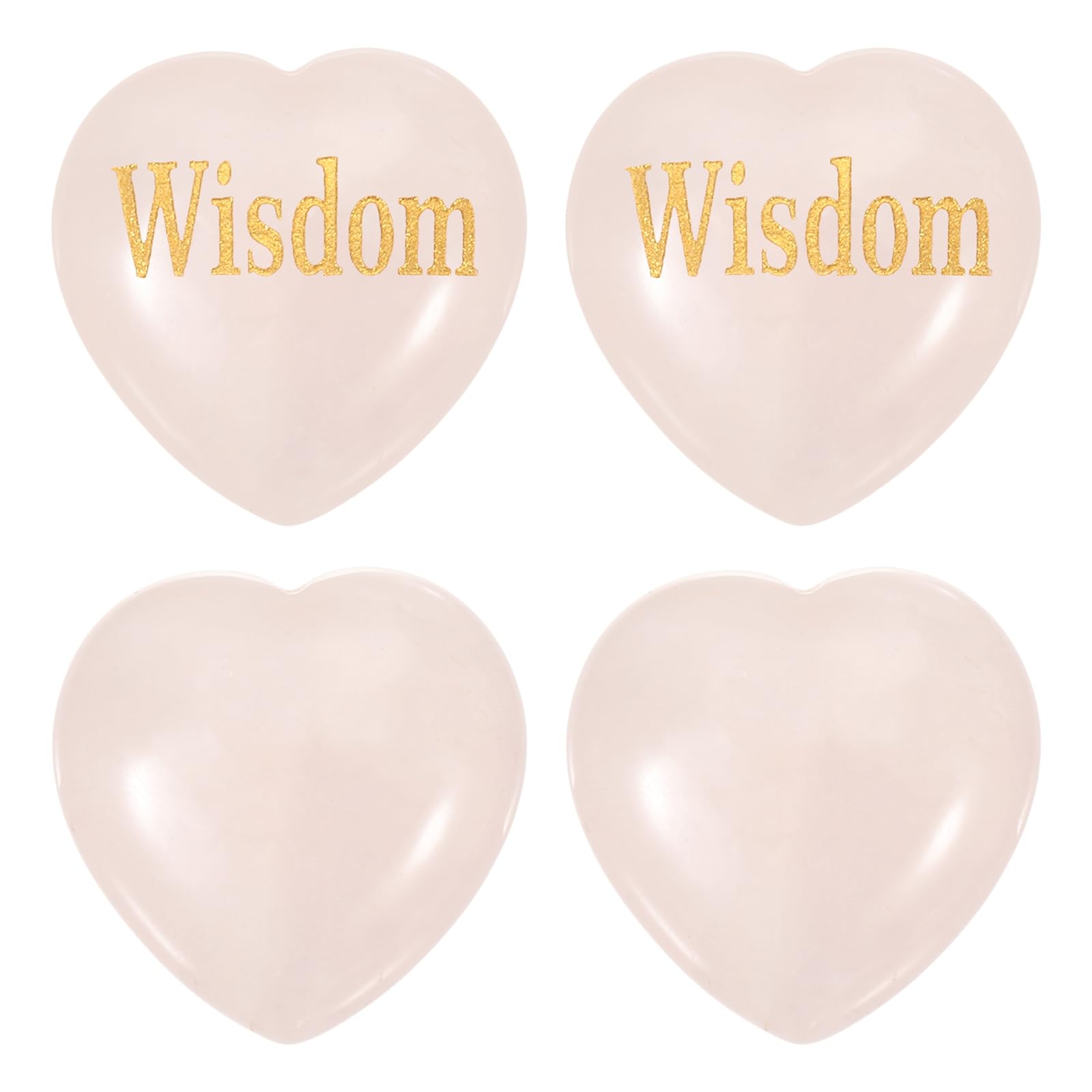 Regalos para mujeres con mensajes de apoyo emocional y juego de 4 corazones de cristal rosa