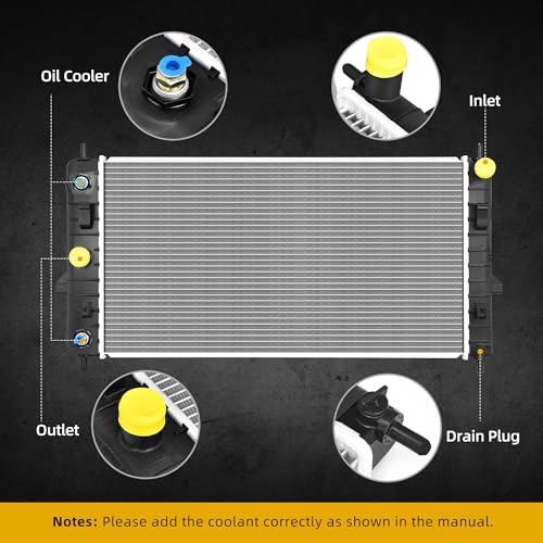 Image of DWVO Radiator Compatible with 2005-2010 Chevrolet Cobalt 2007-2010 Pontiac G5 2003 2004-2007 Saturn Ion L4 2.0L 2.2L 2.4L CU2608