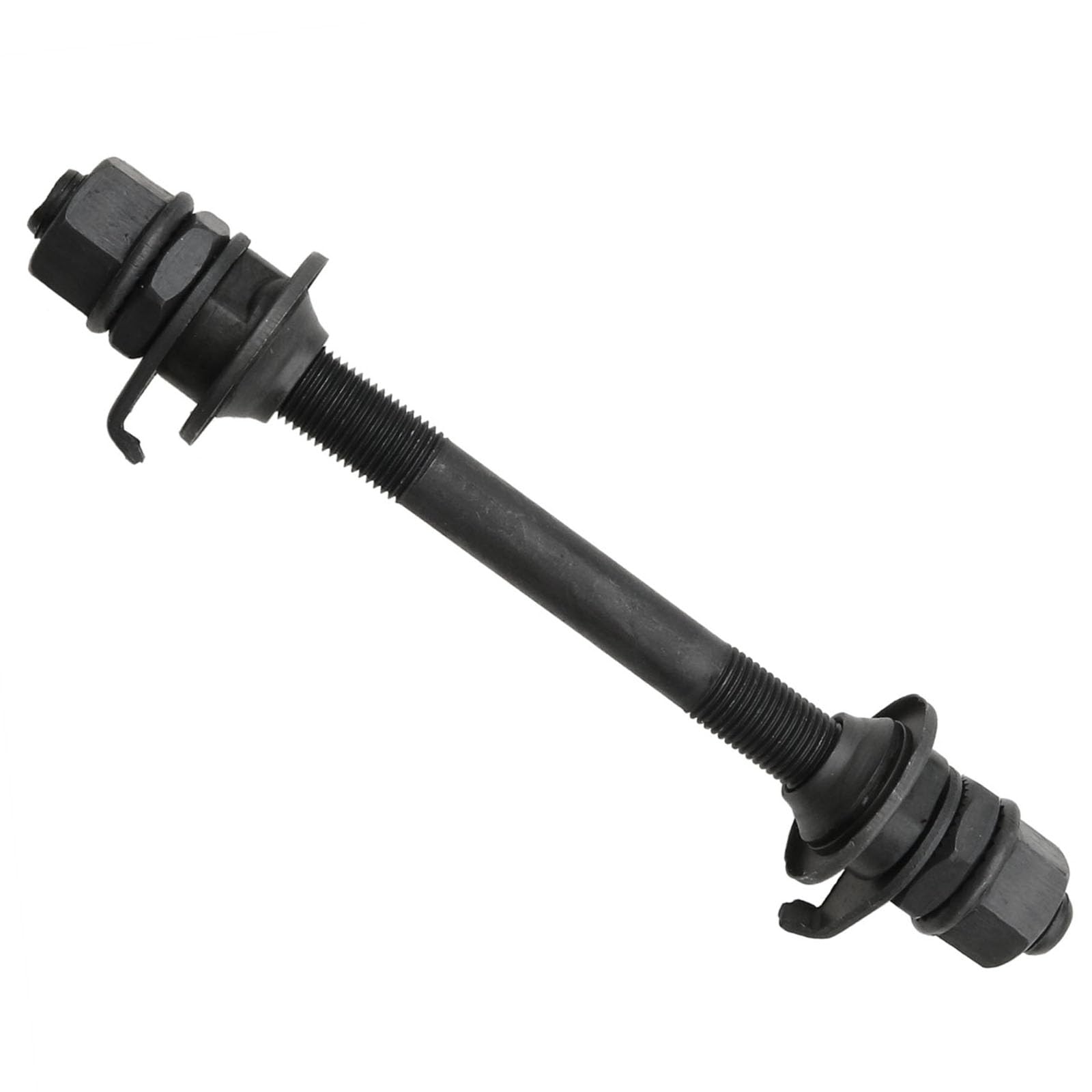 sunnates 1PCS Bike Axle 150mm Bicycle Multiple Speed Front Hub Axle 3/8 Inch Black Bike Axle Replacement 26 TPI Hub Shaft Conical Lock Nut Washer Kit Bicycle Parts Accessories (150mm/5.91in)
