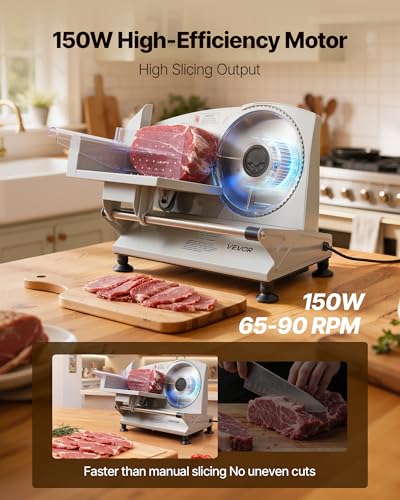 Image of VEVOR Meat Slicer, 6.7 inch Electric Deli Slicer Machine with 2 SUS420 Blades