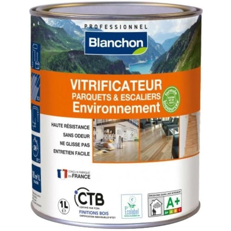 Vitrificador de parquet y escaleras ambientales - ultra mate - 1 litro - Blanchon
