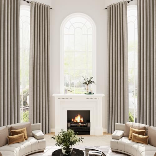 Joywell Light Camel 11ft Extra Long Curtain 100% Blackout Curtains