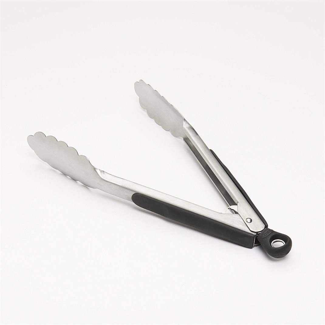 OXO Locking Salad Tongs, 9" Black Stainless Steel, 1 Pair - Image 5