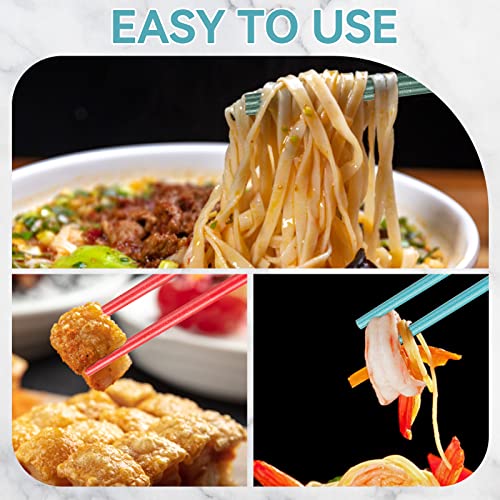 image for LIANGKEN 5 Pairs Dishwasher Safe Fiberglass Chopsticks Set,9.5 Inch Re