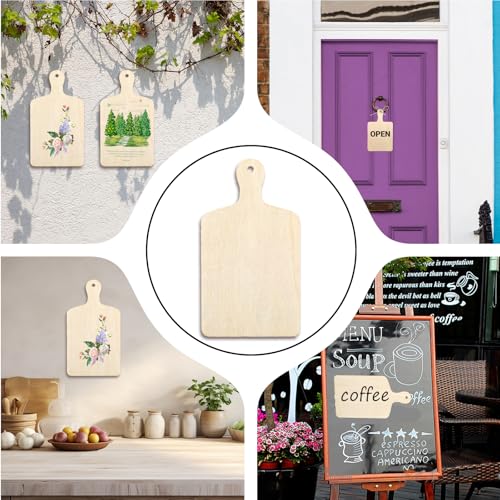 24 Mini Tablas de Cortar de Madera para Manualidades miniatura 6
