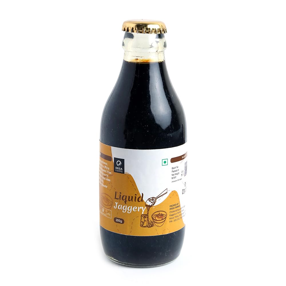 Dega Farms Pure Liquid Jaggery - Jaggery Syrup with EXTRA LID | Made with 100% Natural Herbal Organic Ingredients - 280 Grams (B0C7GHKJTM) Amazon Price History, Amazon Price Tracker