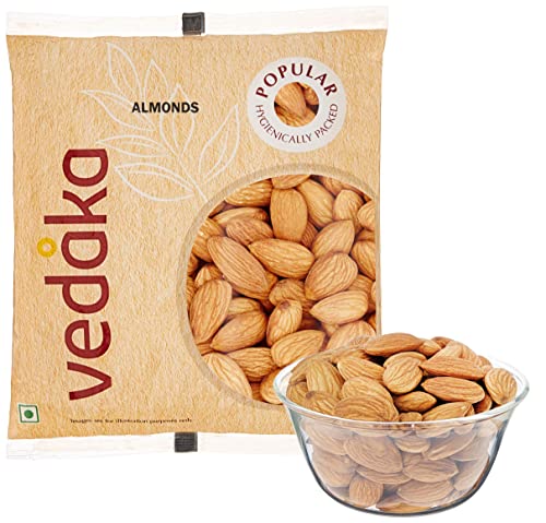 Image of Amazon Brand - Vedaka Premium Pumpkin Seeds, 100g and Amazon Brand - Vedaka Popular Whole Almonds, 100g