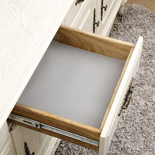 Hersvin Shelf Liner, 20" X20' Non-Adhesive Drawer Liners Eva Kitchen Cupboard Cabinet Covering Undersink Mat Washable Fridge Lining Paper For Home Office (Light Gray/Dot) #TOP7