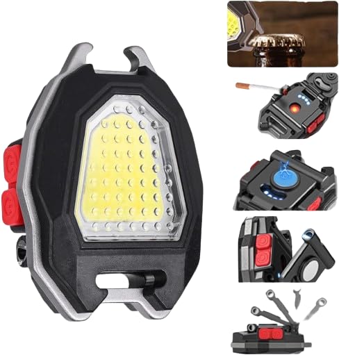 Samip Multi-Functional Mini COB LED Flashlight – Bottle Opener, Adjustable Stand, Whistle, Lighter, Magnetic Base, Waterproof Keychain Light with 7 Modes-image-30