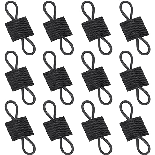 Chalecos Tácticos Mochilas Accesorios, Tácticas Al Aire Libre Sistema Molle, Táctico Retenedor con Hebilla para Botellas, Tubo de Antena, Negro (12 Piezas)