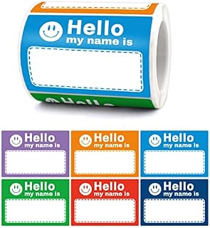 FACATH Name Tag Labels Stickers- 250pcs, Colorful Border Name Tag Stickers 75mm x 50mm, Clothing Labels for School, Office, Presents and Bottles