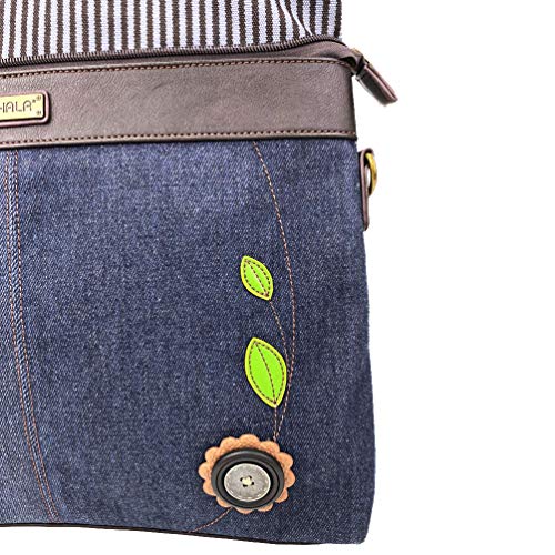CHALA Canvas Convertible Denim Blue Stripe Work Tote miniatura 6