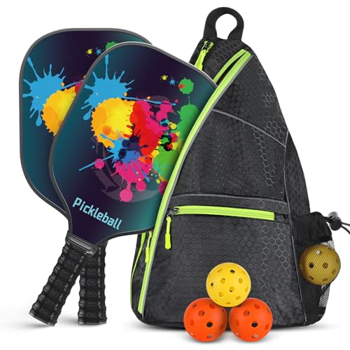 Raquettes de pickleball légères Achiou en fibre de verre avec sac et balles