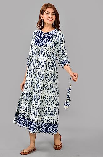 Image of Rayon Printed A-Line Anarkali Kurta for Womens