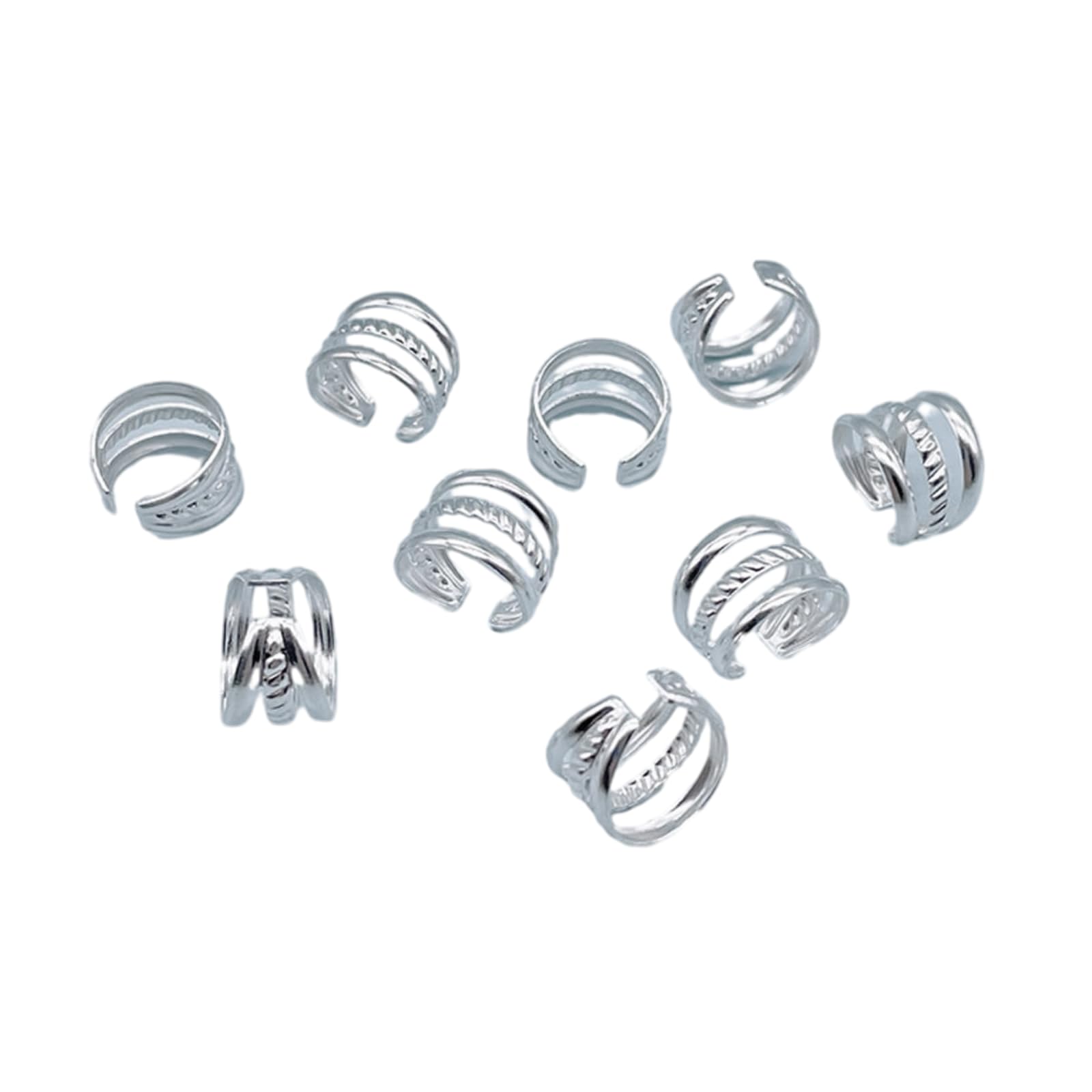 Gaointell Women's Silver 100 Pcs Braid Clip Hair Beads Loose Coil Hair Clip Dreadlock Bead Braid Rings Hair Rings Hair Jewelry For Braid Hair Braid Clips