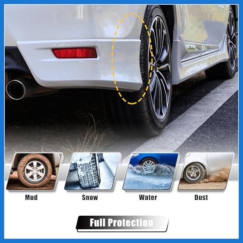 Image of Mud Flaps Splash Guard No-Drill Mudguards Wheels Protection Set Fit for GMC Sierra 1500 with Hardware - Pack of 16 Black Auto Accessories