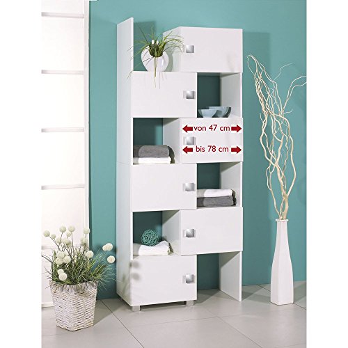 Schildmeyer Schieberegal Agios 2er Set | In Hochglanz Weiss