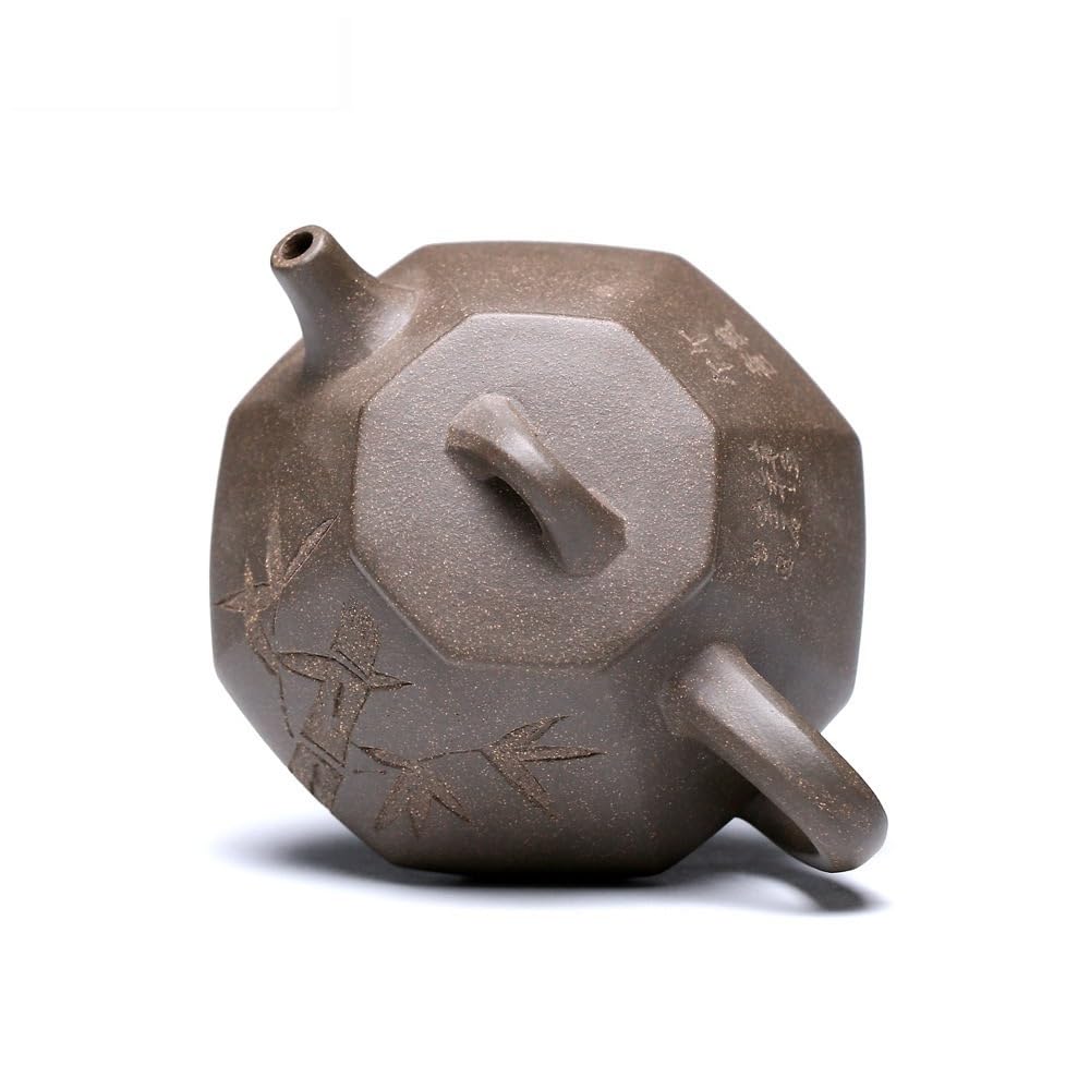 Tetera Infusiones Teteras de arcilla púrpura de 250ml, cuchara de piedra octogonal hecha a mano con filtro, juego de té Zisha, tetera china Teapot