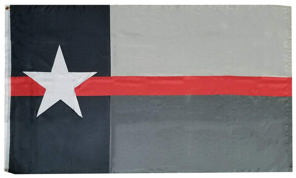Trade Winds 3x5 Texas Thin Red Line Memorial 100D Woven Poly Nylon 3'x5' Flag Banner (RUF) Fade Resistant Premium